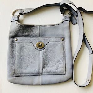 Coach sky blue crossbody snap messenger bag